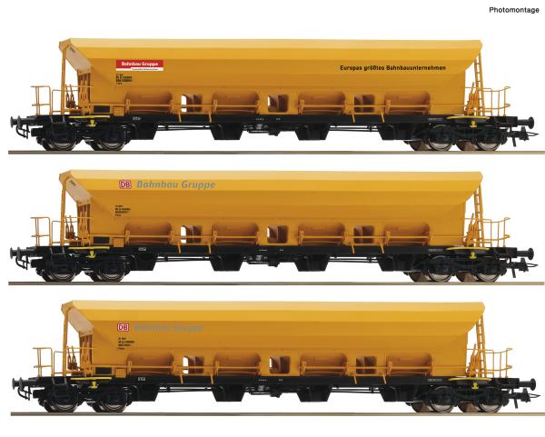 Roco 6600458 Spur HO 3-tlg. Set: Selbstentladewagen, DB Bahnbau