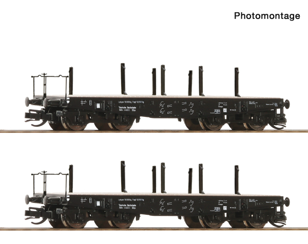Roco 6680034 - Spur TT 2-tlg. Set: Schwerlast-Flachwagen, DRG