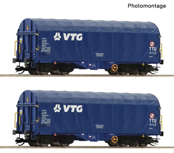 Roco 6680060 Spur TT 2er Set Schiebeplanenwagen Shimmns, VTG, Ep.VI