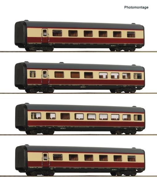 Roco 7720026 Spur HO 4-tlg. Set: Mittelwagen zum Dieseltriebzug BR 601, DB, AC