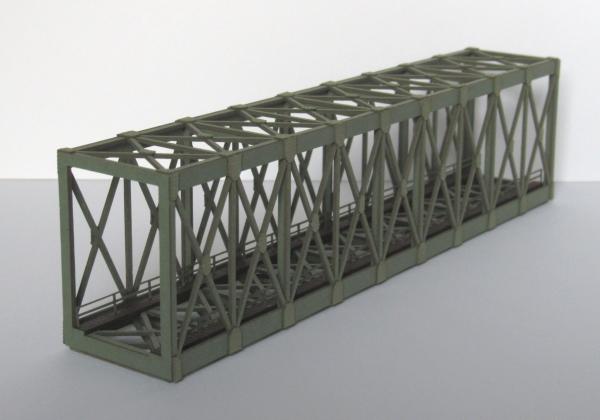 Laffont Z4501 - Spur Z  Fachwerk-Kastenbrücke 1-gleisig resedagrün