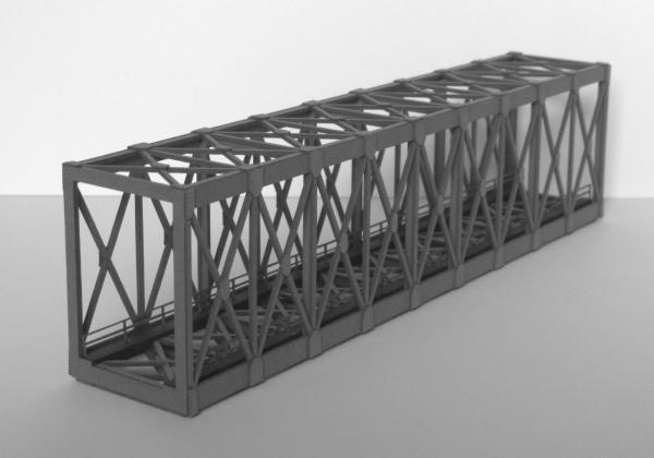 Laffont Z4511 - Spur Z  Fachwerk-Kastenbrücke 1-gleisig graphitgrau