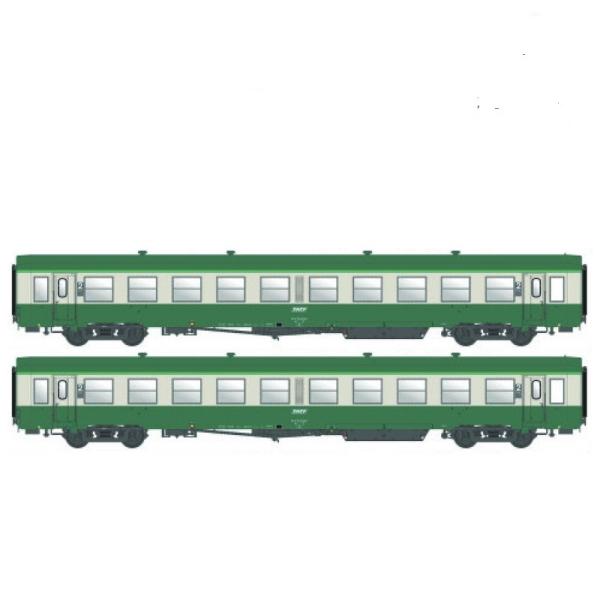 LS Models MW40035 - Spur H0 2er Set Personenwagen USI B10t U61 SNCF, Ep IVb, DC