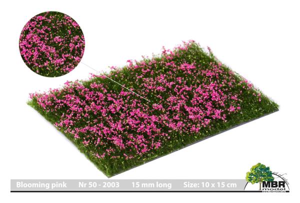 MBR model 50-2003 - Spur H0 Blumenmatte blühendes Rosa, 10x15 cm