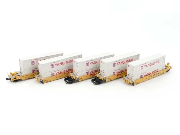 Kato/Lemke K106-6212 - Spur N 5er Set Containerwagen MAXI-IV TTX, Ep.V-VI