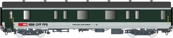 LS Models 37002AC - Spur HO  SBB Gepäckwagen MC76 D, grün/grau, Ep. V