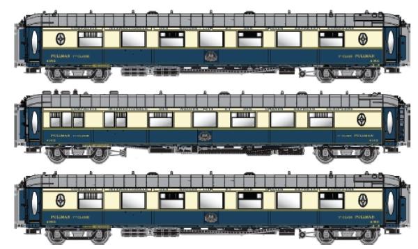 LS Models 79171 - Spur N CIWL Pullmanwagen-Set WP/WPc/WP, blau/creme, Ep. II, 3-tlg.