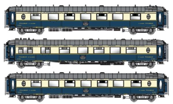 LS Models 79174 - Spur N CIWL Pullmanwagen-Set WP/WPc/WP, blau/creme, Ep. IIIa, 3-tlg.