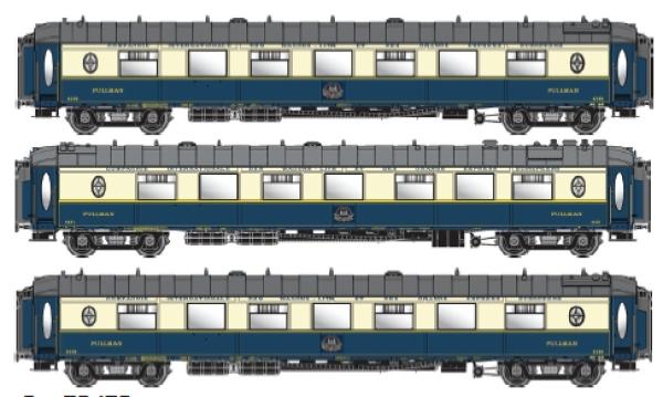 LS Models 79179 - Spur N CIWL Pullmanwagen-Set WP/WPc/WP, blau/creme, Ep. IIIc, 3-tlg.