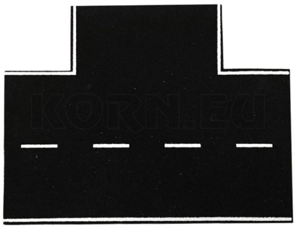 Vollmer 48291 - Spur H0 Straßenplatte Asphalt aus Steinkunst mit Nut für Magnetband, 90°-Einmündung