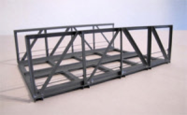 Hack V15-2 - HO Vorflutbrücke 15 cm aus Metall, zweigleisig