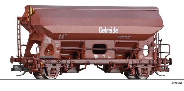 Tillig 502286-1 - Spur TT Schwenkdachwagen Tdgs "Getreide" Ep. IV DR - gealtert, Display 1/4