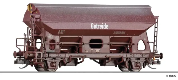 Tillig 502286-3 - Spur TT  Schwenkdachwagen Tdgs "Getreide" Ep. IV DR - gealtert, Display 3/4