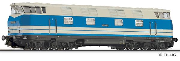 Tillig 502583 - Spur TT Diesellokomotive V200 203 (GFK) der DR, Ep.III (ex. 02656)