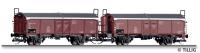 Tillig 01076 - Spur TT 2er Set Schiebedachwagen Kmmks 51, DB