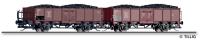 Tillig 01106 -  Spur TT 2er Set offenen Güterwagen Omm 55, Steinkohle-Ladung, DB, Ep.III