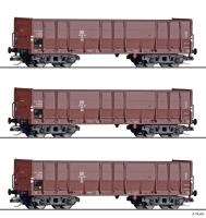 Tillig 01141 - Spur TT offene Güterwagenset Oor der DR