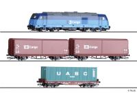 Tillig 01449 - Spur TT Einsteiger Startset mit TRAXX und Güterzug, CD-Cargo
