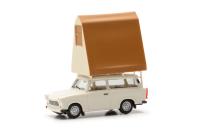 Herpa 024167-002 - Trabant 601 Universal mit Dachzelt, grauweiß