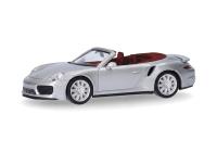 Herpa 038928-003 - Spur HO Porsche 911 (991) Turbo Cabrio, dolomitsilber
