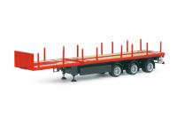 Herpa 076050-002 - Spur HO Nooteboom Teletrailer 3achs, rot