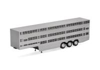 Herpa 076333-003 - Spur H0 Viehtransporterauflieger 3achs, silber lackiert - Chassis schwarz