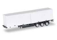 Herpa 076494-002 - Spur HO 40 ft. Containerauflieger 3achs mit 2x20 ft Container
