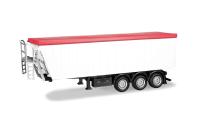 Herpa 076555-003 - Stöffelliner Kippauflieger, weiß mit roter Plane