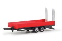 Herpa 076913-002 - Spur HO LKW Tiefladetandemanhänger mit Auffahrrampen 2achs