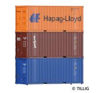Tillig 07706 - Spur TT 3er Set 20' Container
