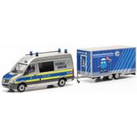 Herpa 097536 - Mercedes-Benz Sprinter '13 Halbbus mit Anhänger "Polizei Bayern / Schwaben Nord"