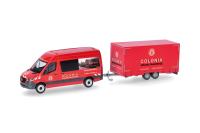 Herpa 098618 - Spur HO Mercedes-Benz Sprinter '18 Halbbus Hochdach mit Tandemhänger "Colonia"