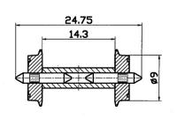 Roco 40191 HO NEM Normradsatz DC, Mit geteilter Achse,Ø 9 mm.