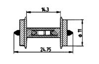 Roco 40186 HO Radsatz ø 11 mm.
