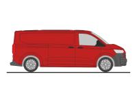 Rietze 11718 - Spur HO Volkswagen Transporter T7 Kasten LR FD intensive red