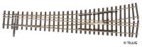 Tillig 85198 - Spur H0/H0m-H0 Dreischienen-Schmalspurweiche , links, Abzweig 15°,