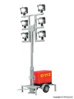 Viessmann 1344 - Spur HO Leuchtgiraffe Feuerwehr auf Anhänger, mit 6 LEDs weiß