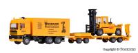 Kibri 13580 - Spur H0 DAF Zugmaschine mit Tiefladeanhänger und Stapler
