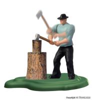 Viessmann 1515 - Spur HO Holzhacker mit Axt und Hauklotz, bewegt