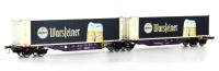 Mehano 28399 - Spur HO Containerwagen Sggmrss’90 RailRelease, Ep.VI, Warsteiner
