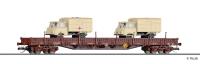 Tillig 18146 - Spur TT Niederbordwagen Res 3936 beladen mit zwei LKW Robur 1801 der DR
