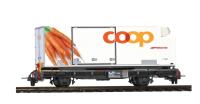 Bemo 2269127 - Spur HOm RhB Lb-v 7877 mit Coop-Container "Karotte"
