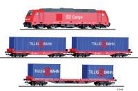Tillig 01445 - Spur TT Analoges Startset mit Diesellok + Güterzug der DBAG