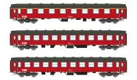 ASM 25001 - Spur N 3er Set Personenwagen UIC-Y, A+B+B DSB, Ep.IV