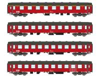ASM 25101 - Spur N 4er Set Personenwagen UIC-Y, A+B+B+Bk DSB, Ep.IV