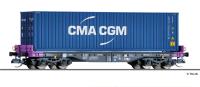 Tillig 15154 - Flachwagen Sgmmns mit Container, ERR, Ep.VI 'CMA CGM'