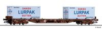 Tillig 18128 - Containertragwagen Rs der DSB, beladen mit zwei 20‘ Containern