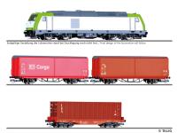 Tillig 01448 -Spur TT Analoges Startset mit TRAXX und Güterzug, CAPTRAIN