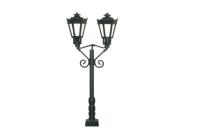Viessmann 60731 - Spur HO Parklaterne zweiflammig schwarz mit Kontaktstecksockel, LED weiß