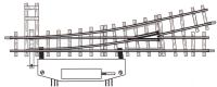 Bemo 4007000 - Spur H0e elektrische Weiche 12° links, R = 515 mm, L = 147 mm